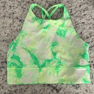 Lululemon Energy Bra High Neck Longline, size 6, padding removed.